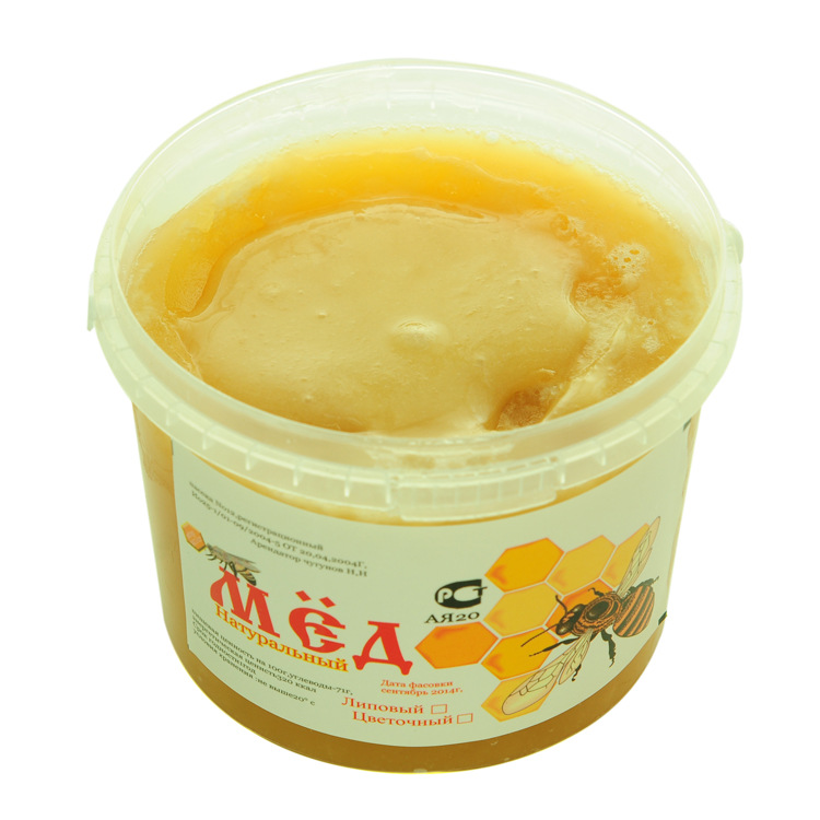 厂家直销蜂产品原装进口俄罗斯蜂蜜香甜桶装1000g百花蜜一件代发