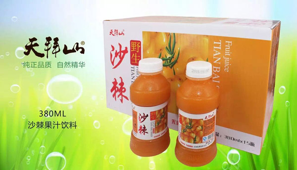 天拜山沙棘汁/沙果汁/蓝莓汁380mlX15口味纯正无添加剂齐市市区内免费送货批发优惠