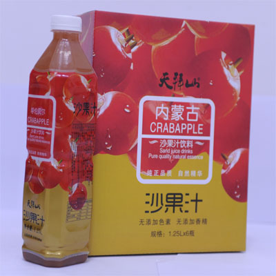 天拜山沙棘汁/沙果汁/蓝莓汁/1.25X6口味纯正无添加剂齐市市区内免费送货批发优惠